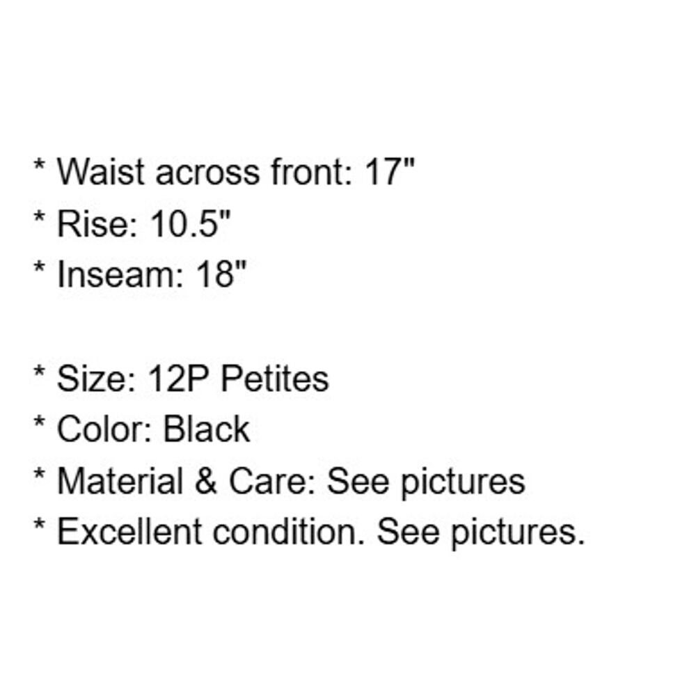Lauren Ralph Lauren Pants Petites 12P Black Classic Midcalf Cotton Twill Pockets - Picture 4 of 12